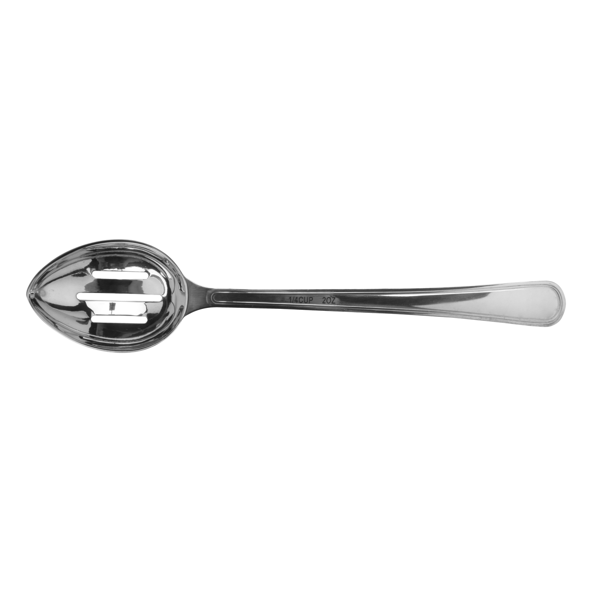 Picture of Winco BSRIM-24 11.75 in. Portion Control Spoon Slotted Bowl, 2 oz, 18-8 Stainless Steel, 96 at Per Master, 6 at Per Inner - Each 12
