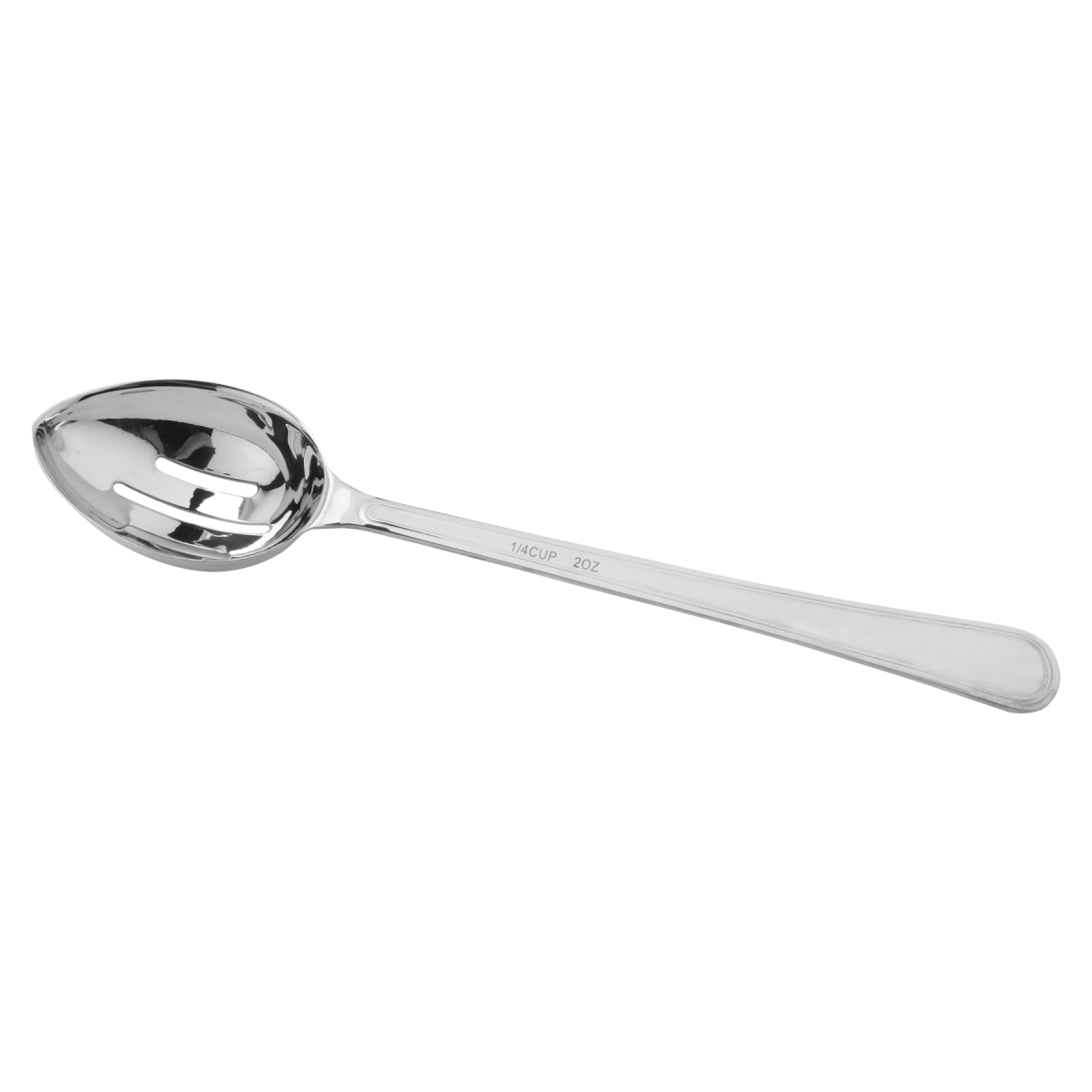 Picture of Winco BSRIM-24 11.75 in. Portion Control Spoon Slotted Bowl, 2 oz, 18-8 Stainless Steel, 96 at Per Master, 6 at Per Inner - Each 12