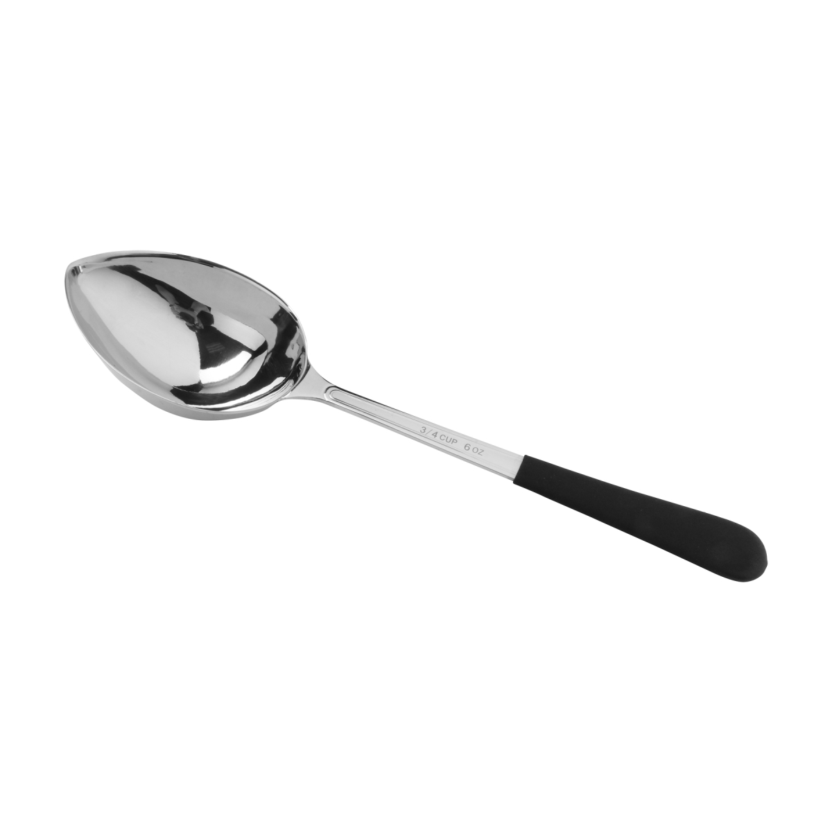 Picture of Winco BSRIM-32 13.5 in. Portion Control Spoon Solid Bowl, 6 oz, with Plastic Textured Dipped Handle, 96 at Per Master, 6 at Per Inner Pack - Each 12