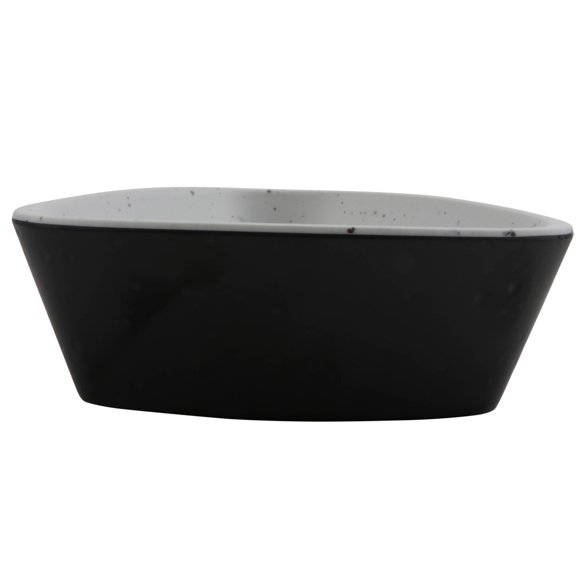 Picture of Winco 30895-BK-SN 6.5 oz Revive Stone Natural & Black Triangle Melamine Ramekin with Organic Texture, 4.69 x 4.25 x 0.88 in. - G.E.T, Cheforward - Each 24