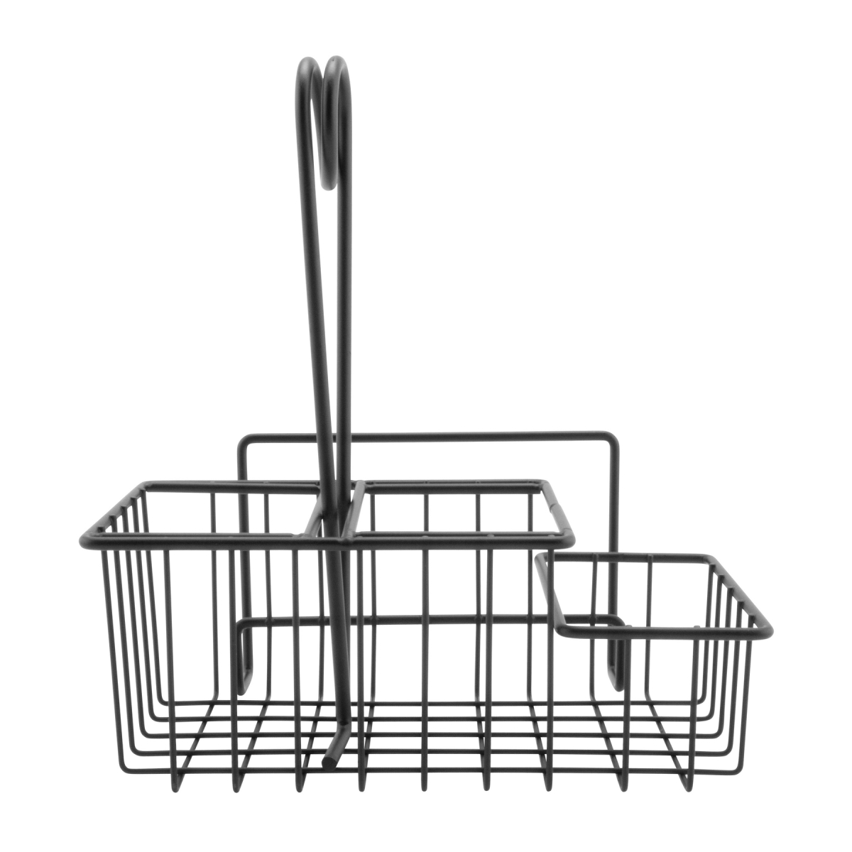 Picture of Winco 4-31698 8 x 4.5 in. 3-Compartment Caddy with Menu Holder, 9 in. Tall - Black - Each 12