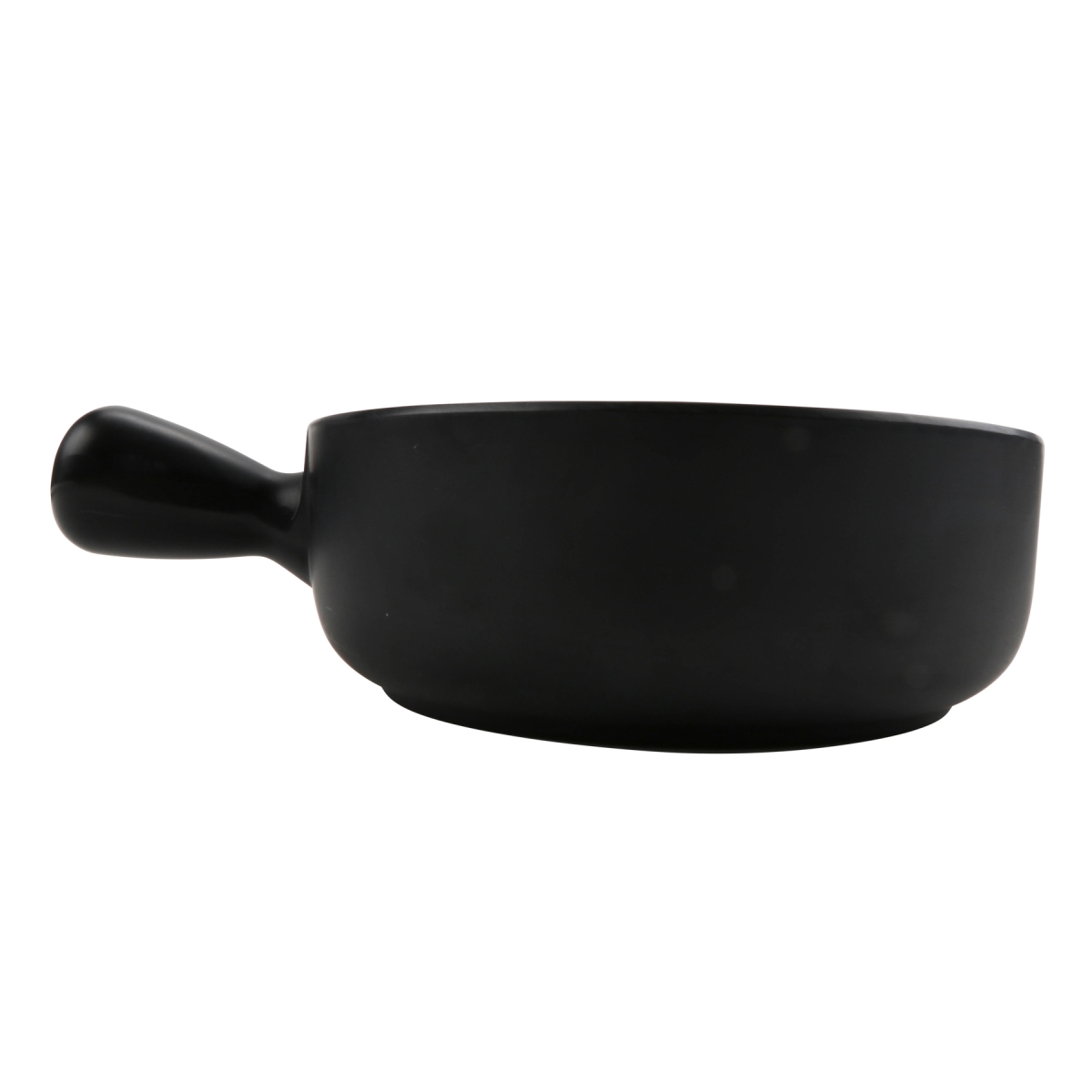 Picture of Winco 30664-BK 16 oz Explore Melamine Bowl with Handle - 22 oz Rim-Full, 8.39 x 6.25 x 2.25 in. - G.E.T, Cheforward - Black - Each 12