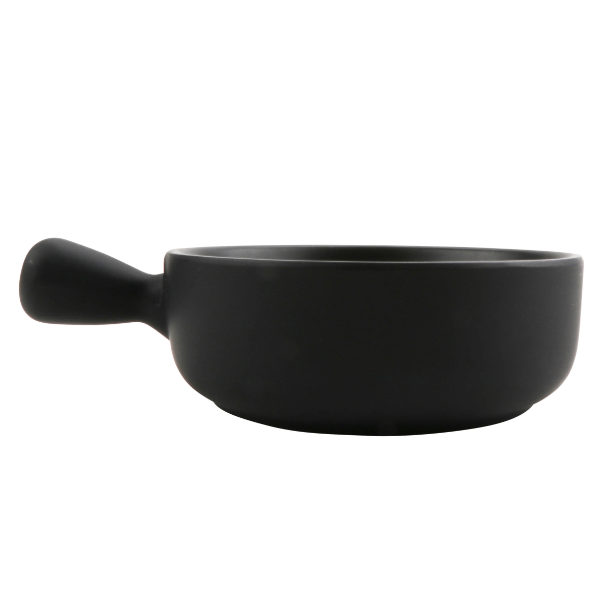 Picture of Winco 30898-BK 2 oz Explore Melamine Bowl with Handle - 3 oz Rim-Full, 4.38 x 3.27 x 1.26 in. - G.E.T, Cheforward - Black - Each 12