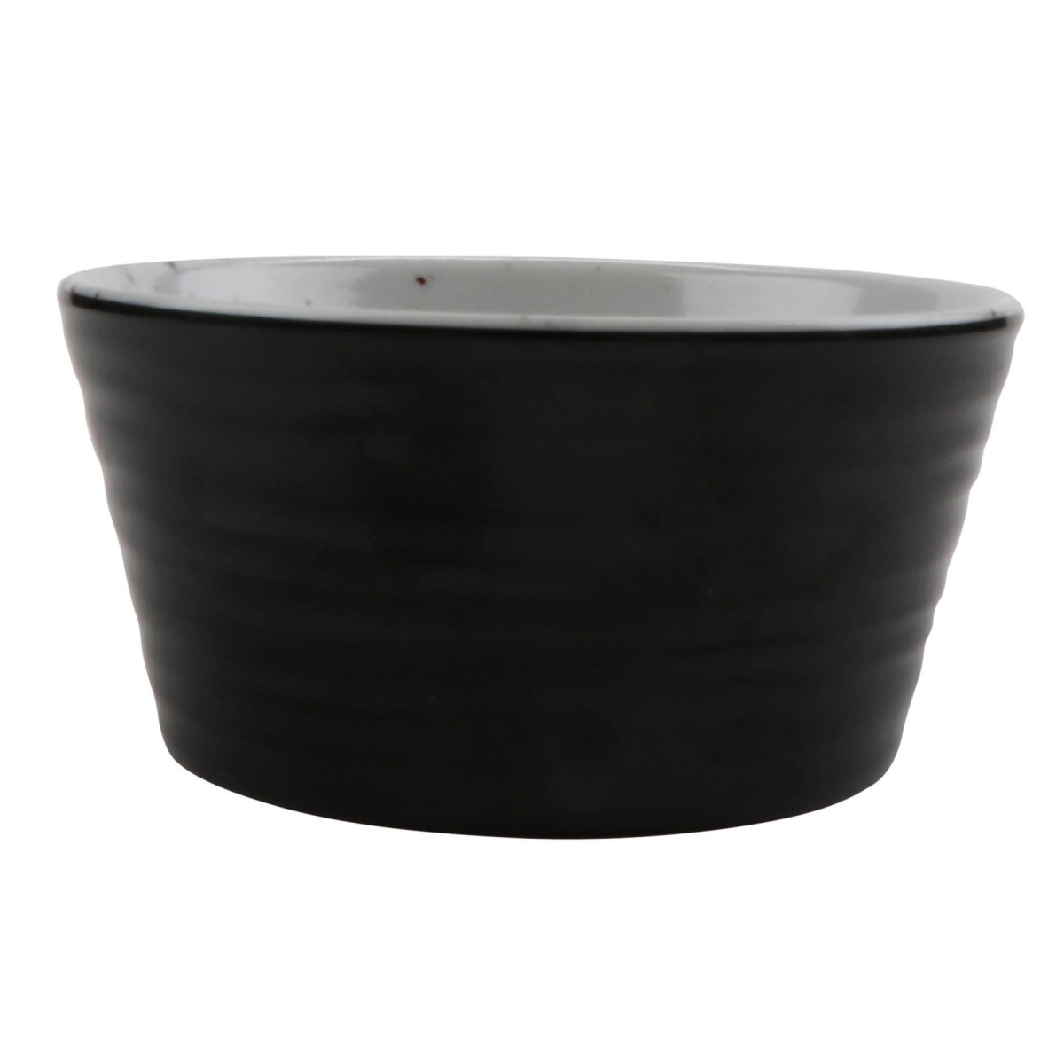 Picture of Winco 30477-BK-SN 1.5 oz Revolve Stone Natural & Black Melamine Ramekin with Organic Texture, 2.44 x 2.44 x 1.19 in. - G.E.T, Cheforward - Each 24