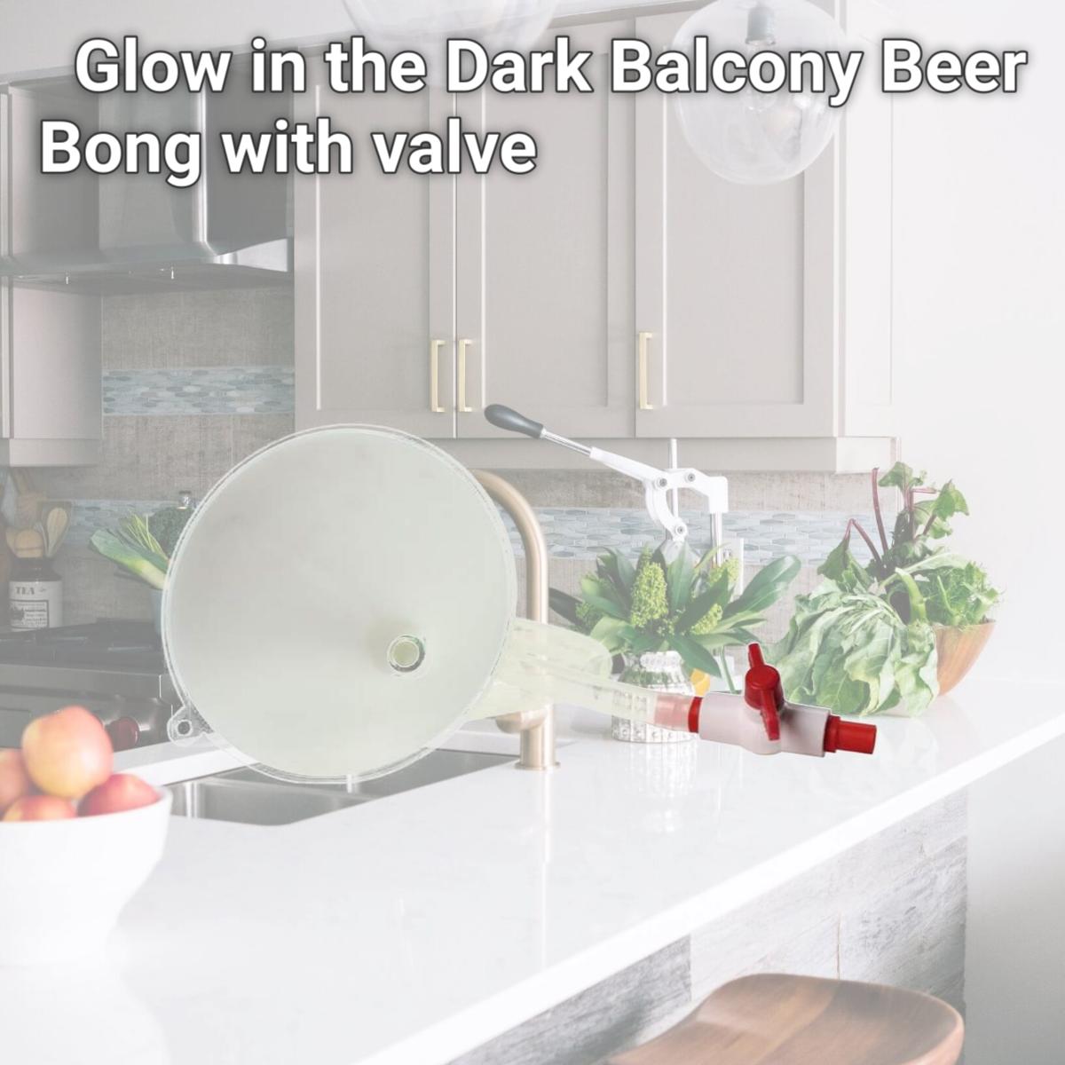 Picture of Club Fun KTBONGNGXL Glow in the Dark Balcony Beer Bong with valve