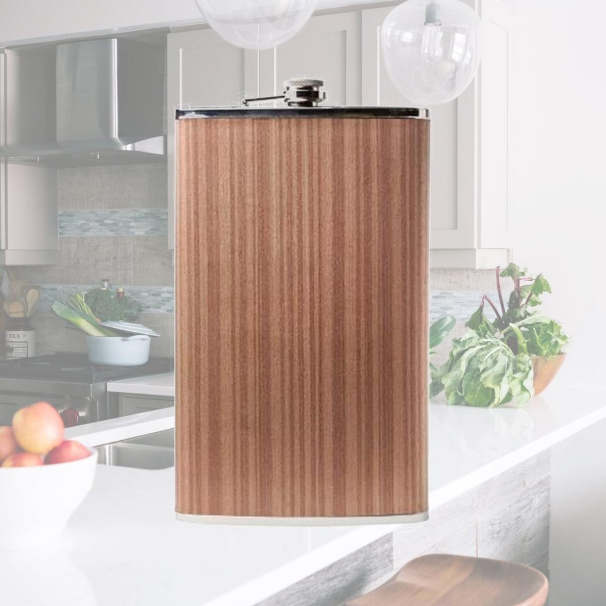 Picture of BNF KTFLK64WD 64 oz Stainless Steel Flask with Wood Wrap