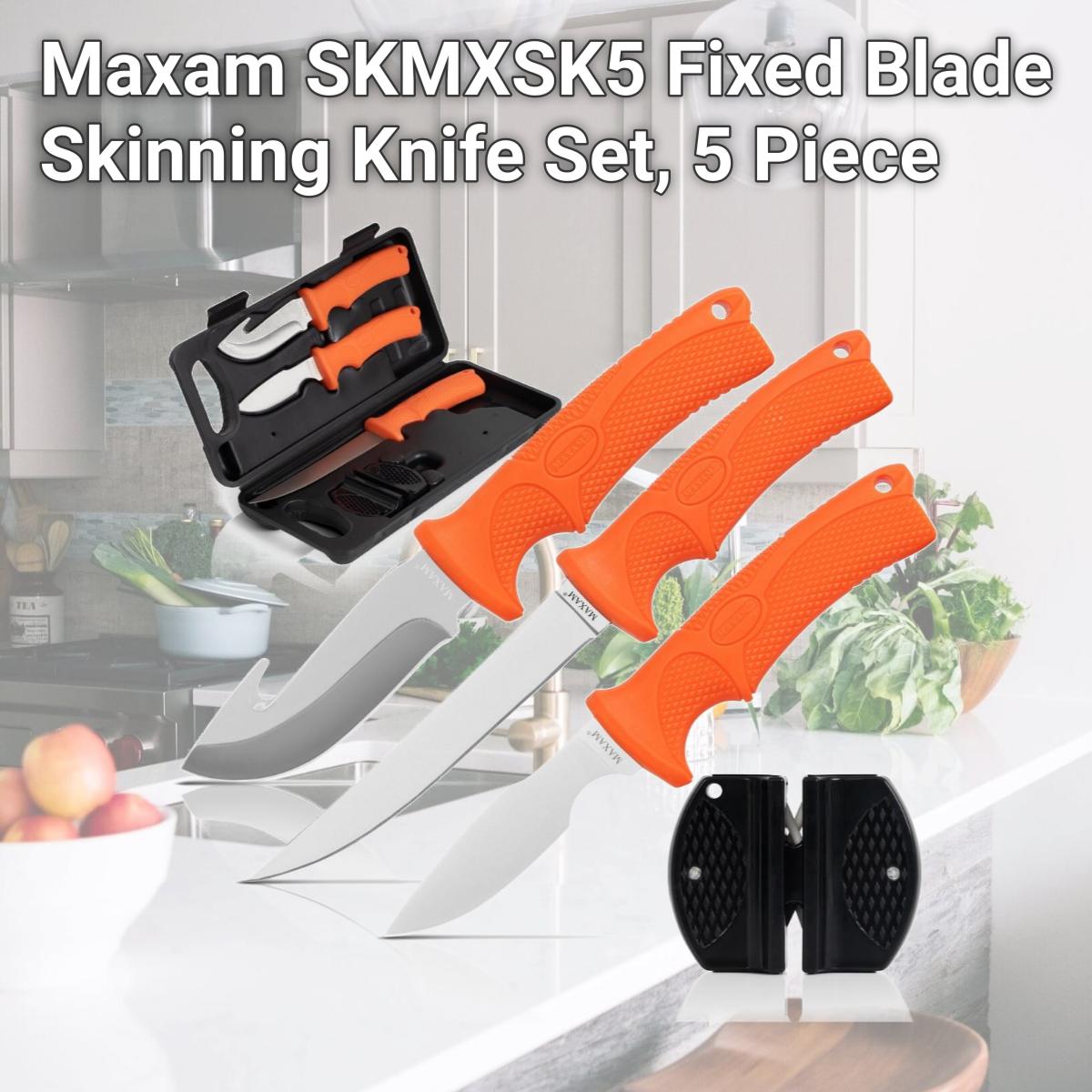 Picture of Maxam SKMXSK5 Fixed Blade Skinning Knife Set, 5 Piece