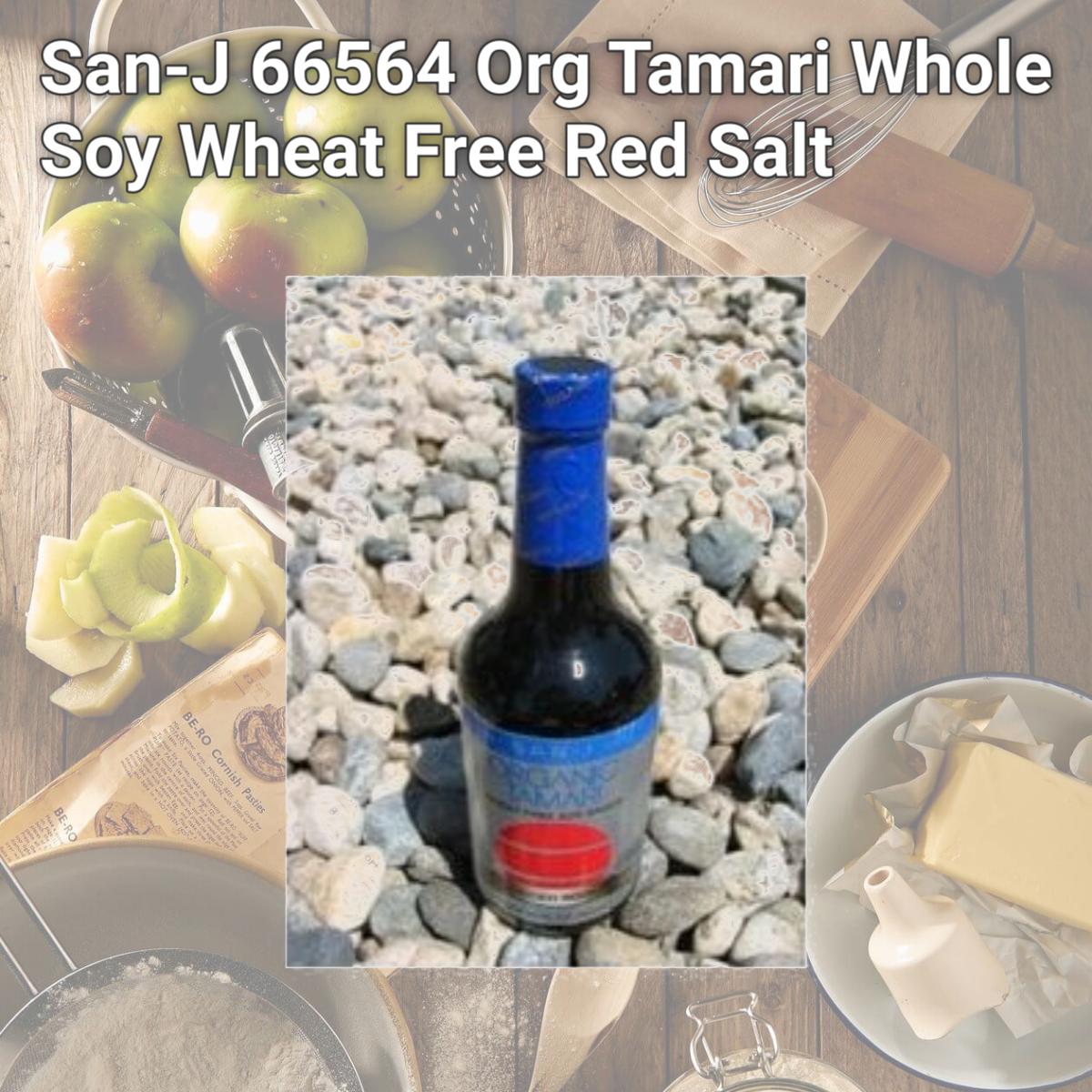 Picture of San-J 66564 Org Tamari Whole Soy Wheat Free Red Salt