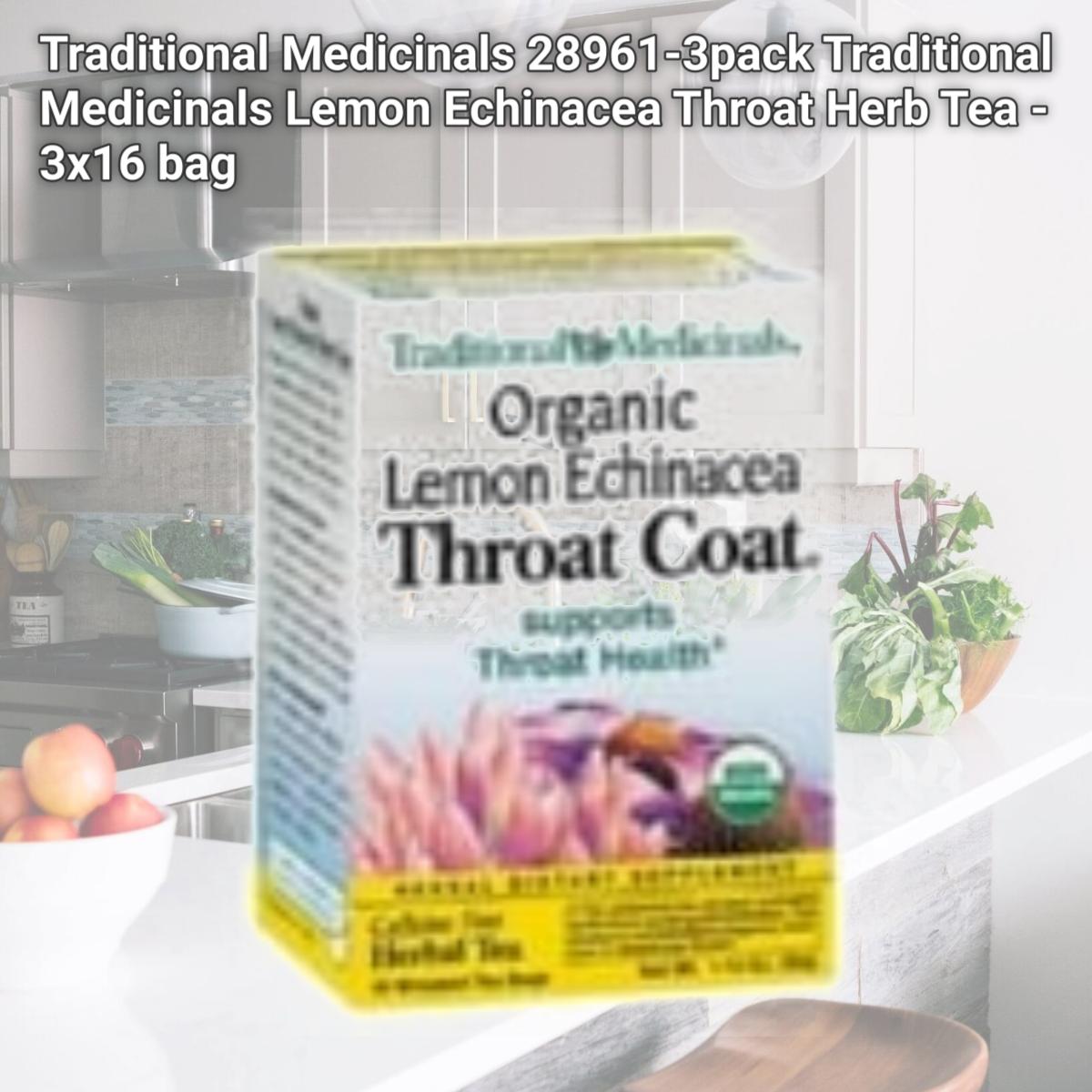Picture of Traditional Medicinals 28961-3pack Traditional Medicinals Lemon Echinacea Throat Herb Tea - 3x16 bag