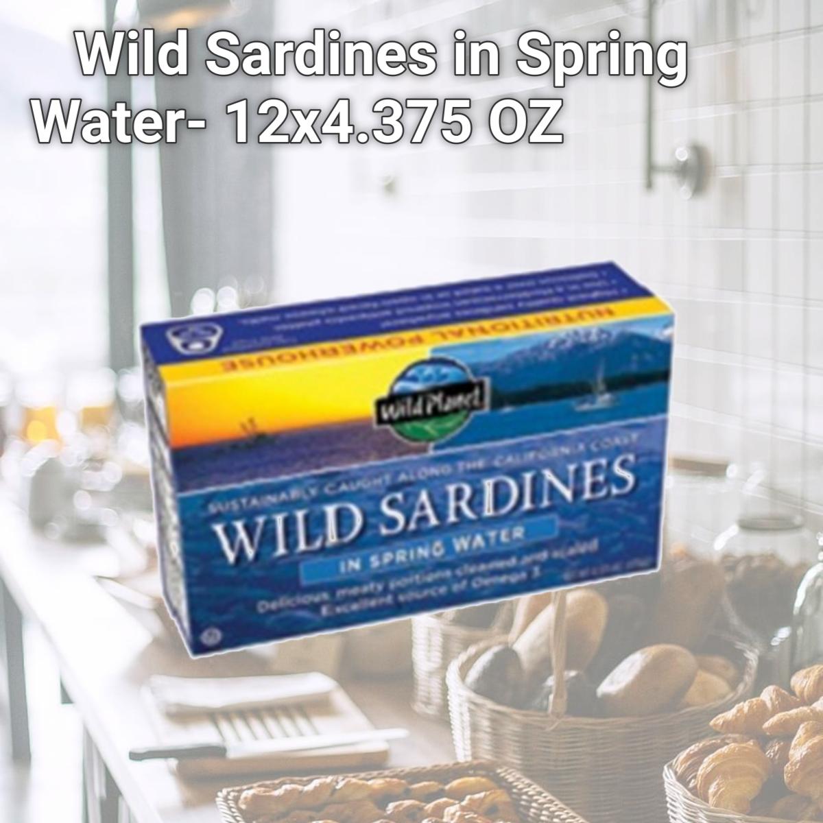 Picture of Wild Planet 63569 Wild Planet Wild Sardines in Spring Water- 12x4.375 OZ