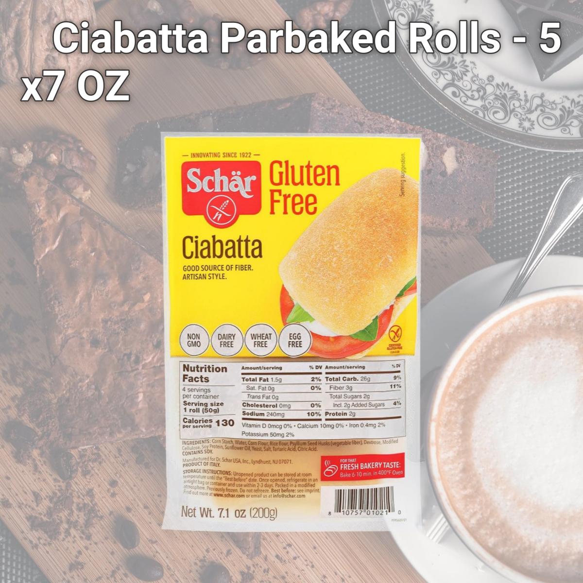 Picture of Schar 52938 Schar Ciabatta Parbaked Rolls - 5 x7 OZ