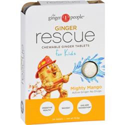 Ginger People Ecw1751635 Ginger Rescue For Kids Mighty Mango - 24 Chewable Tablets, Case Of 10