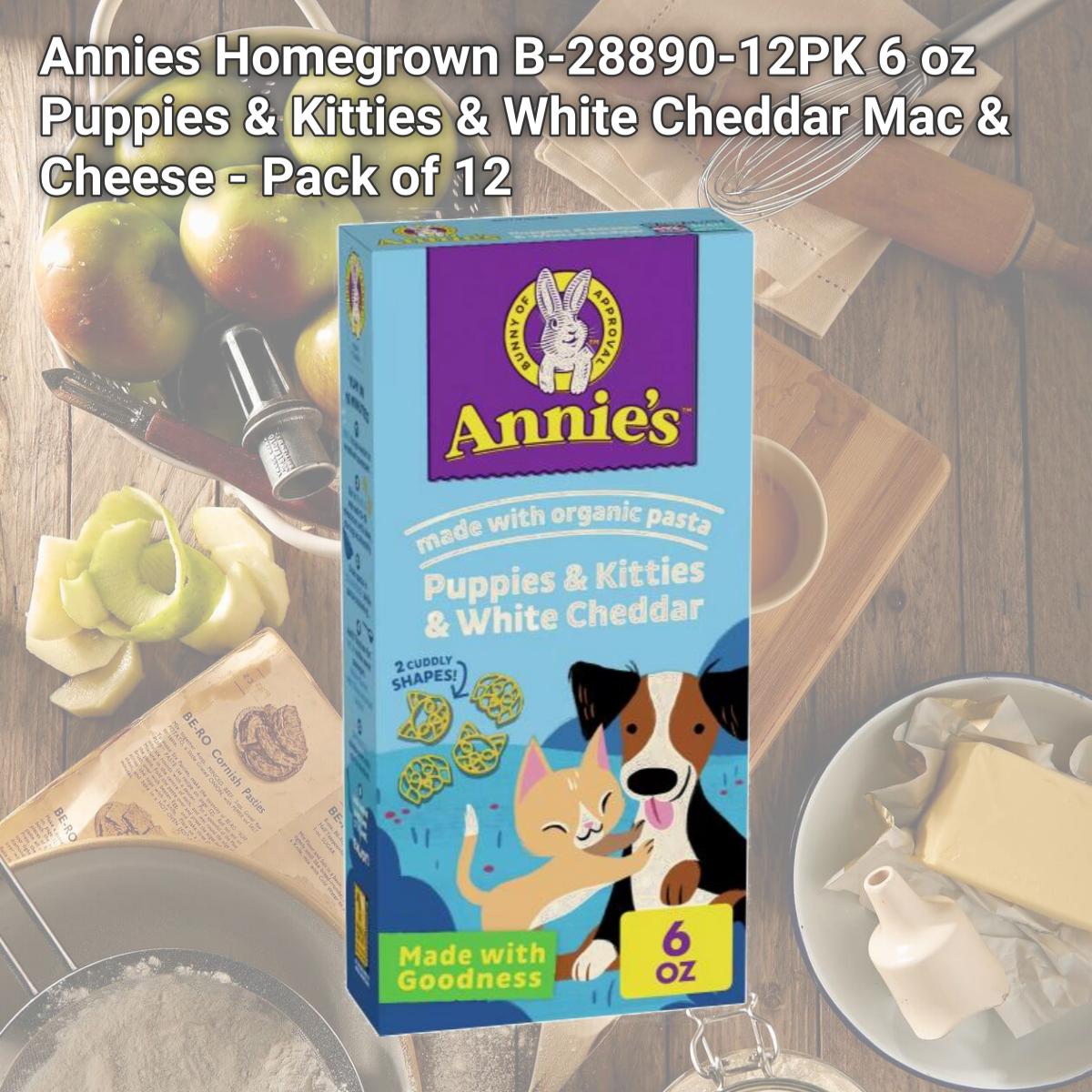 Picture of Annies Homegrown B-28890-12PK 6 oz Puppies & Kitties & White Cheddar Mac & Cheese - Pack of 12