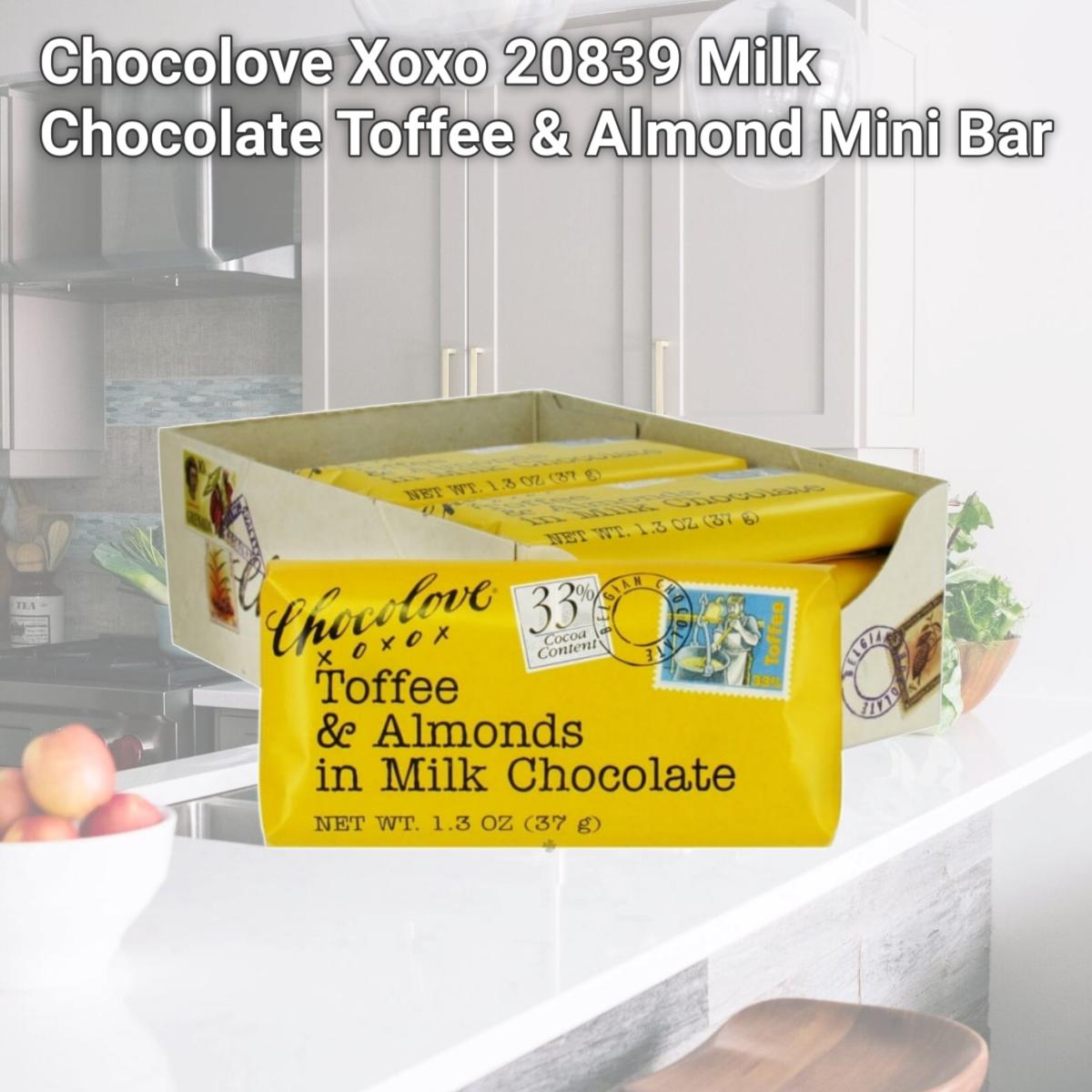 Picture of Chocolove Xoxo 20839 Milk Chocolate Toffee & Almond Mini Bar