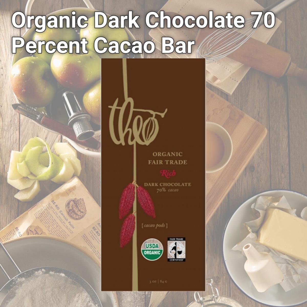 Picture of Theo Chocolate 23491 Organic Dark Chocolate 70 Percent Cacao Bar