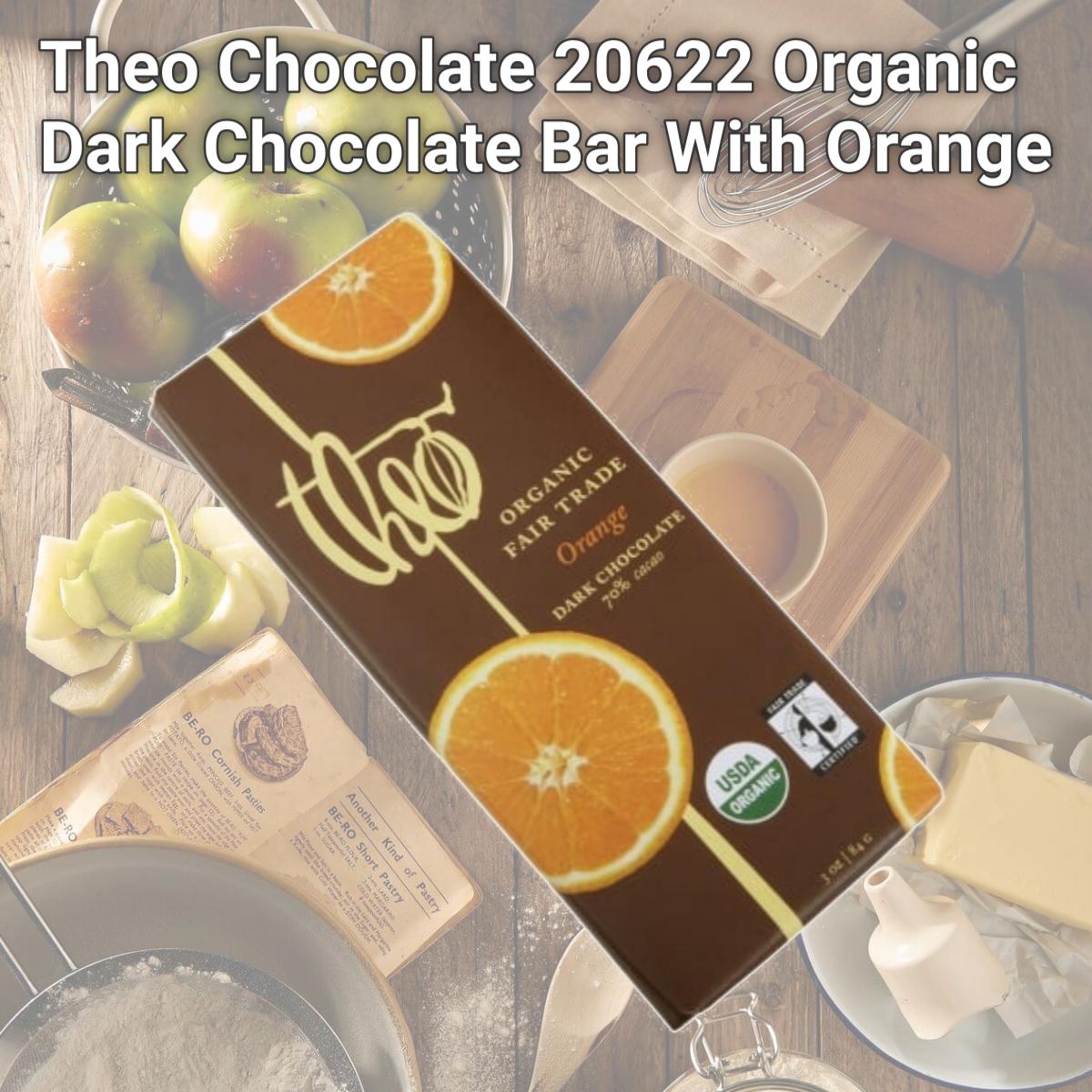 Picture of Theo Chocolate 20622 Organic Dark Chocolate Bar With Orange