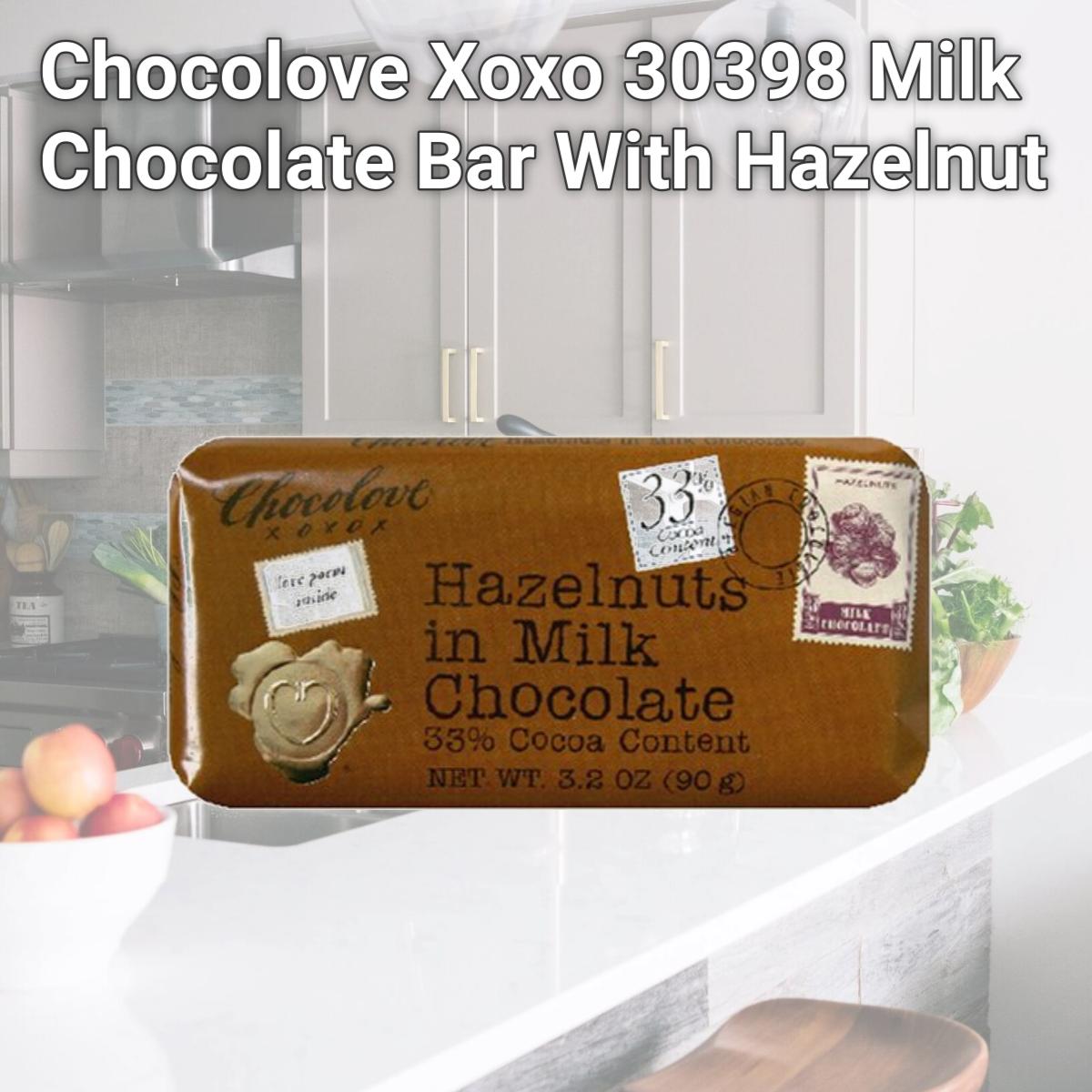 Picture of Chocolove Xoxo 30398 Milk Chocolate Bar With Hazelnut