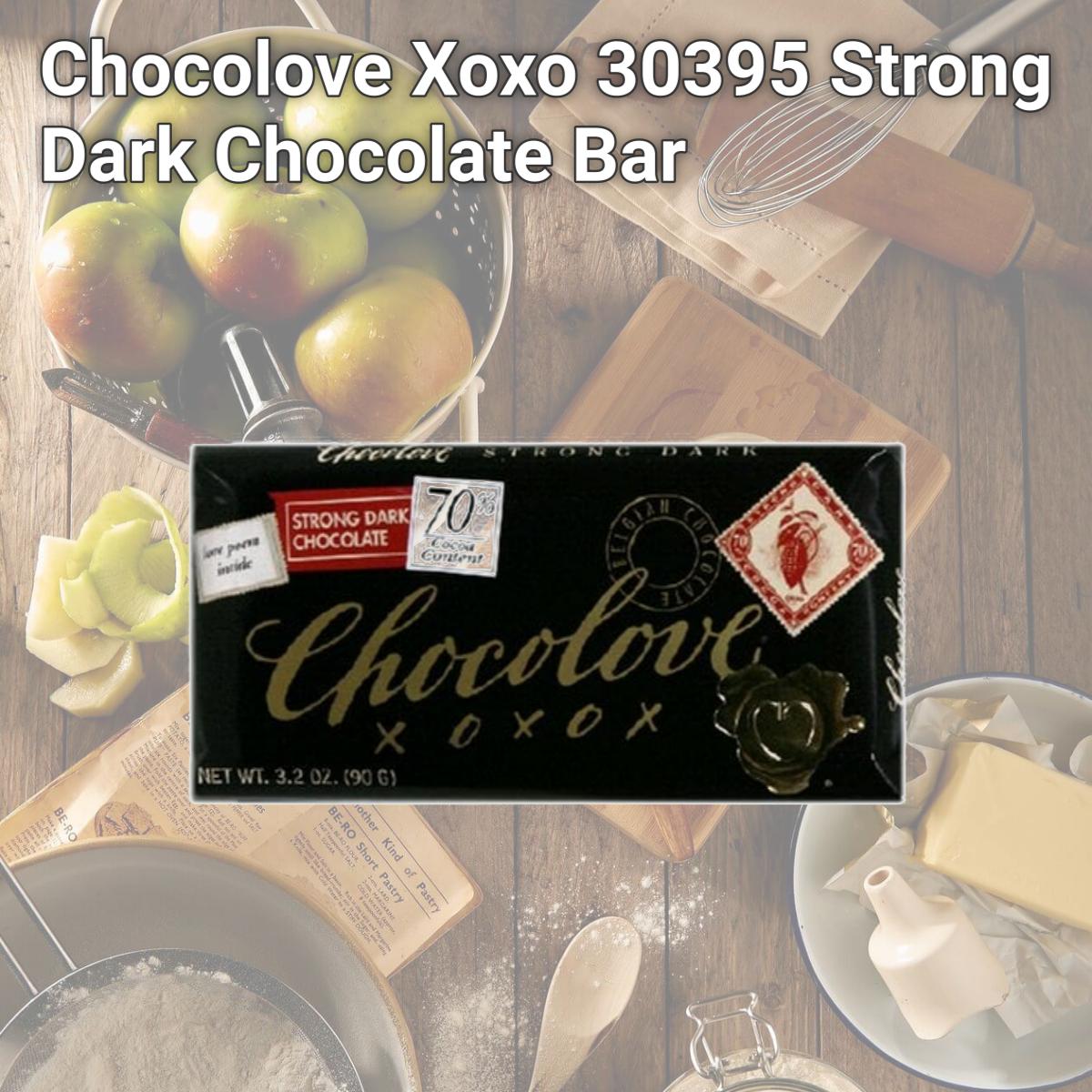 Picture of Chocolove Xoxo 30395 Strong Dark Chocolate Bar