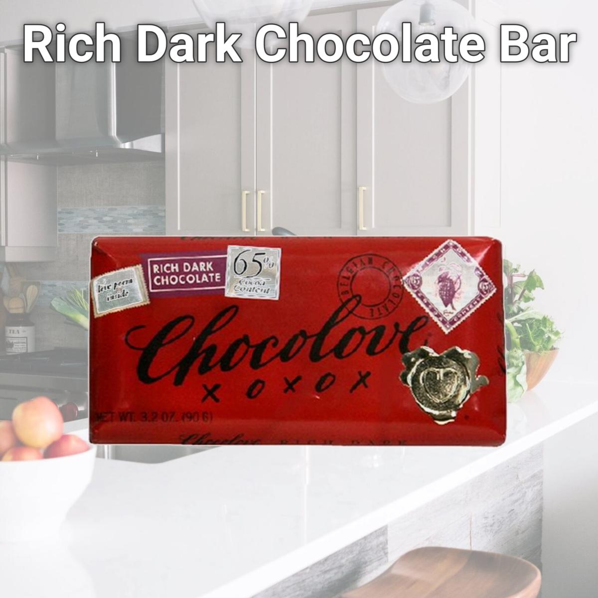 Picture of Chocolove Xoxo 30394 Rich Dark Chocolate Bar