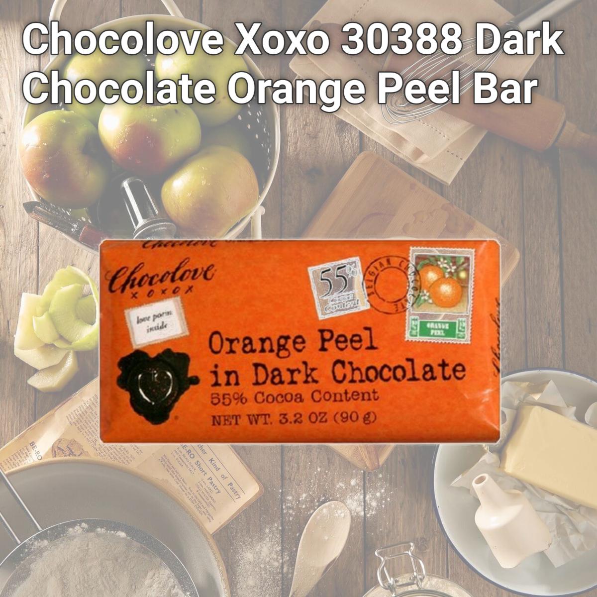 Picture of Chocolove Xoxo 30388 Dark Chocolate Orange Peel Bar