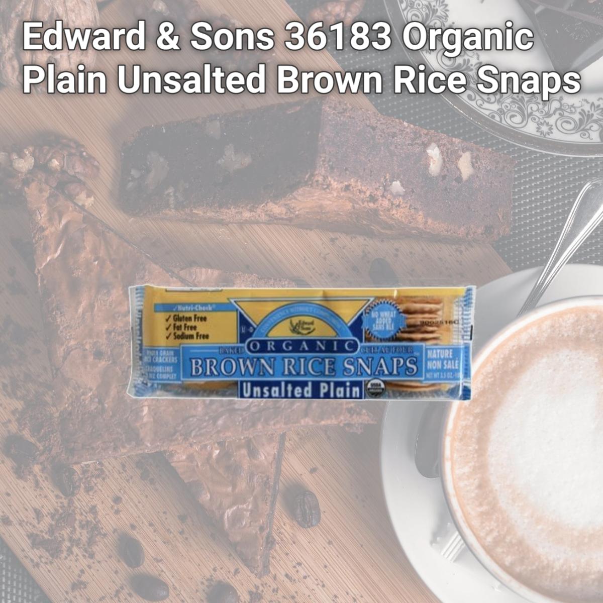Picture of Edward & Sons 36183 Organic Plain Unsalted Brown Rice Snaps