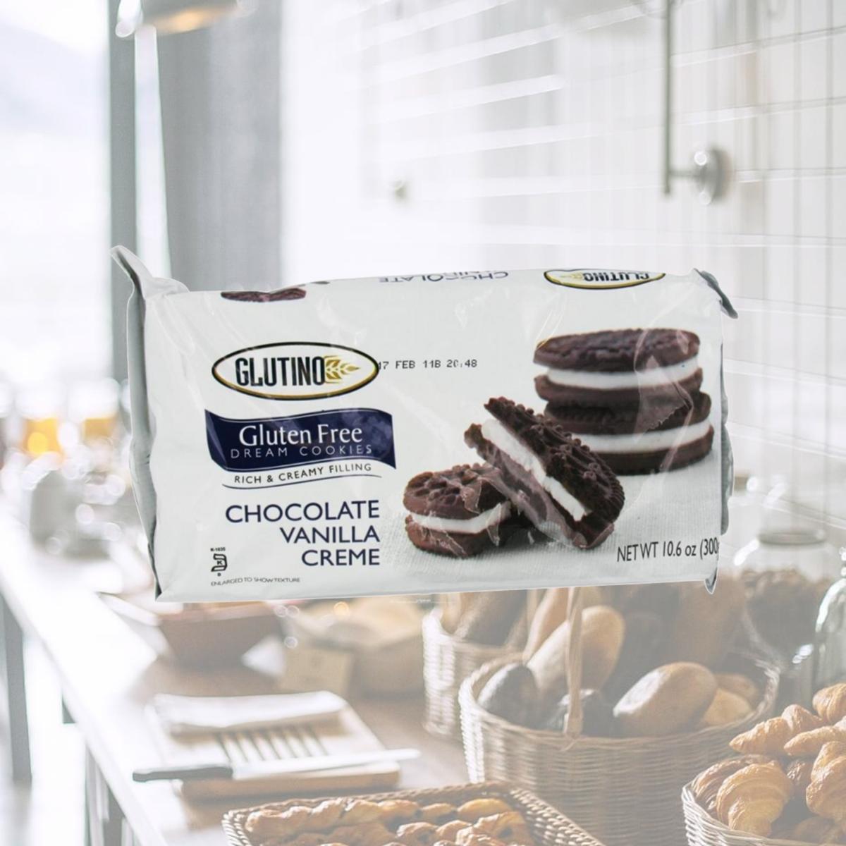 Picture of Glutino 28589 Chocolate Vanilla CreMe Cookies