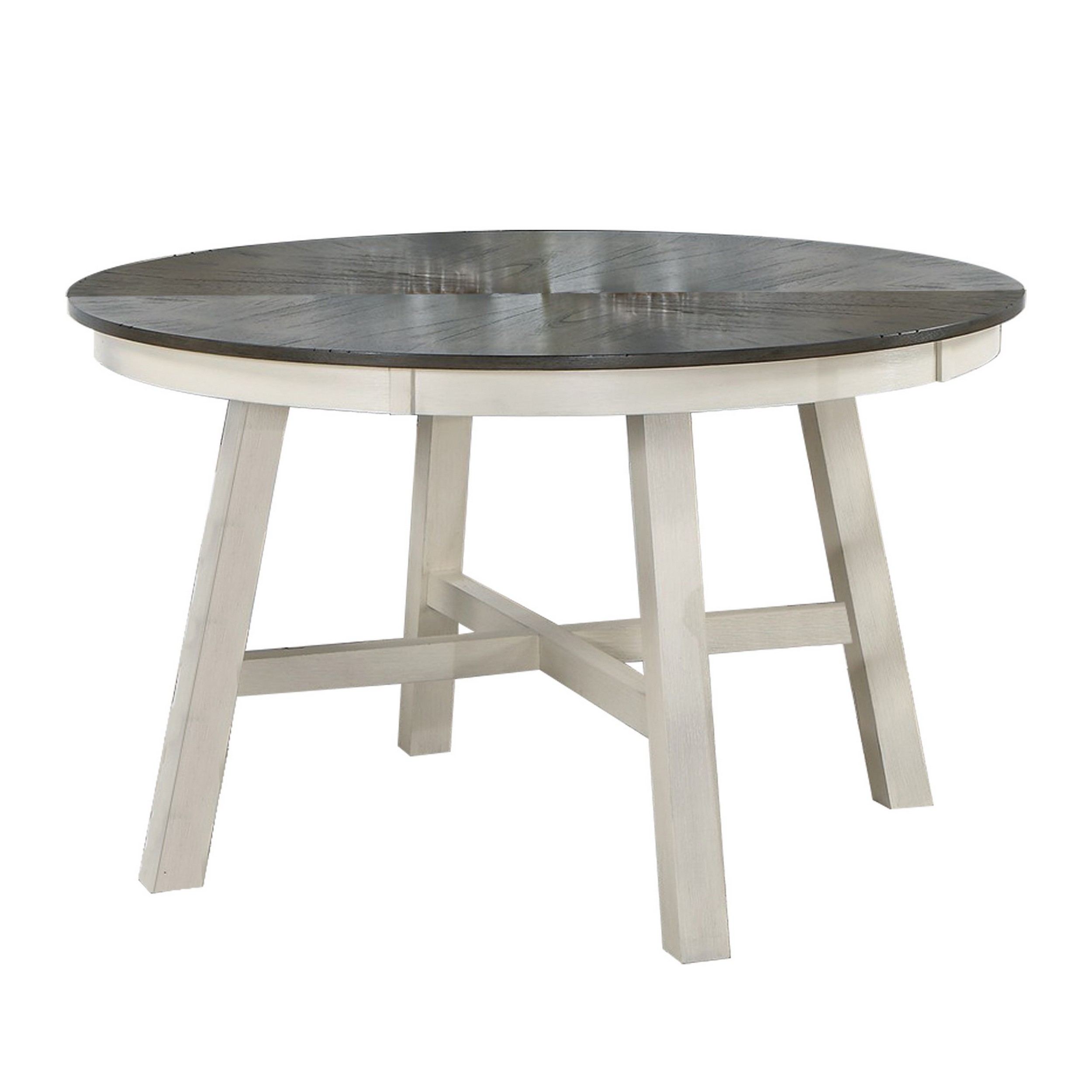 UPC 192551892477 product image for BM286293 48 in. Round Dining Table, 2 Tone Dark Veneer Top - Crisp White Bas | upcitemdb.com