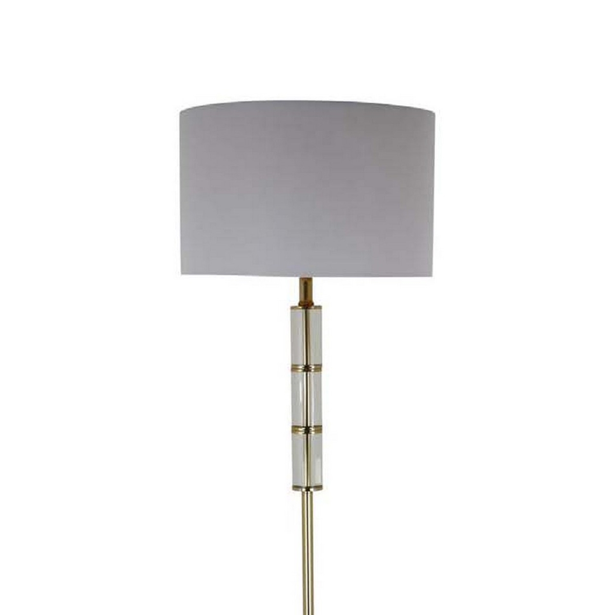 Picture of Benjara BM309806 62 in. White Drum Shade & Sleek Silhouette Clear Glass Accents Floor Lamp