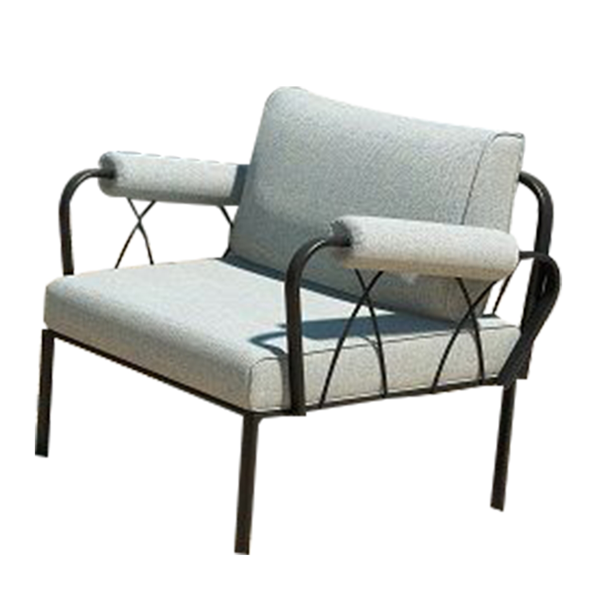 UPC 198288022675 product image for BM312394 33 in. Rain Patio Armless Side Chair with Sectional, Black & Gray | upcitemdb.com