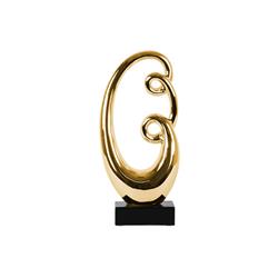 Bm134071 Abstract Sculpture Decor On Base Polished Chrome, Gold