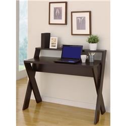 Bm148748 Ladder Desk With 1 Open Shelves, Dark Brown