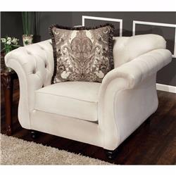 Antoinette Beige Premium Fabric Chair, Ivory