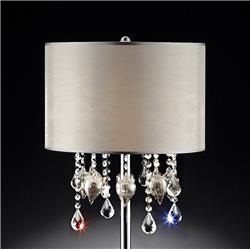 Calypso Traditional Table Lamp, Off-white & Chrome