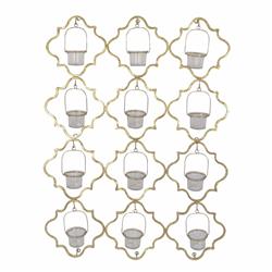 Bm145738 Fancy Wall Candle Holder, Gold