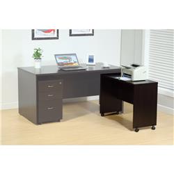 Bm144441 Stylish Dark Brown Finish Desk Return With Spacious Display Top