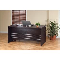 Bm144445 Contemporary Style Desk With 2 Locking File Drawers, Dark Brown