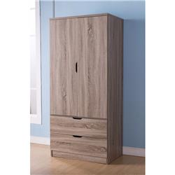 Bm141821 Gorgeous Brown Two Door Wardrobe With Two Drawers