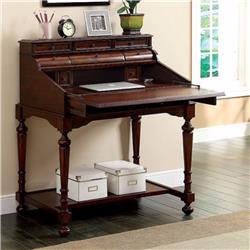 Bm137812 Desmont Transitional Style Secretary Desk With Multiple Drawers, Cherry