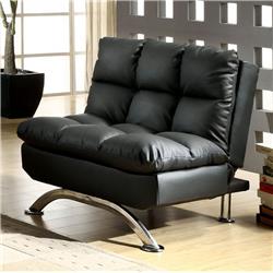 Aristo Contemporary Aristo Single Sofa Chair With Leather Black