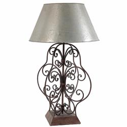 Intricately Designed Table Lamp, Silver