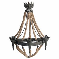 Bm149506 Modern Archaic Wall Lamp With Rope Design, Gray