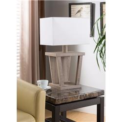 Bm148837 Captivating Table Lamp With Contemporary Base, Light Brown