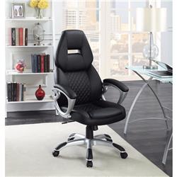 Bm159413 Leather Sporty Executive High Back Office Chair, Black