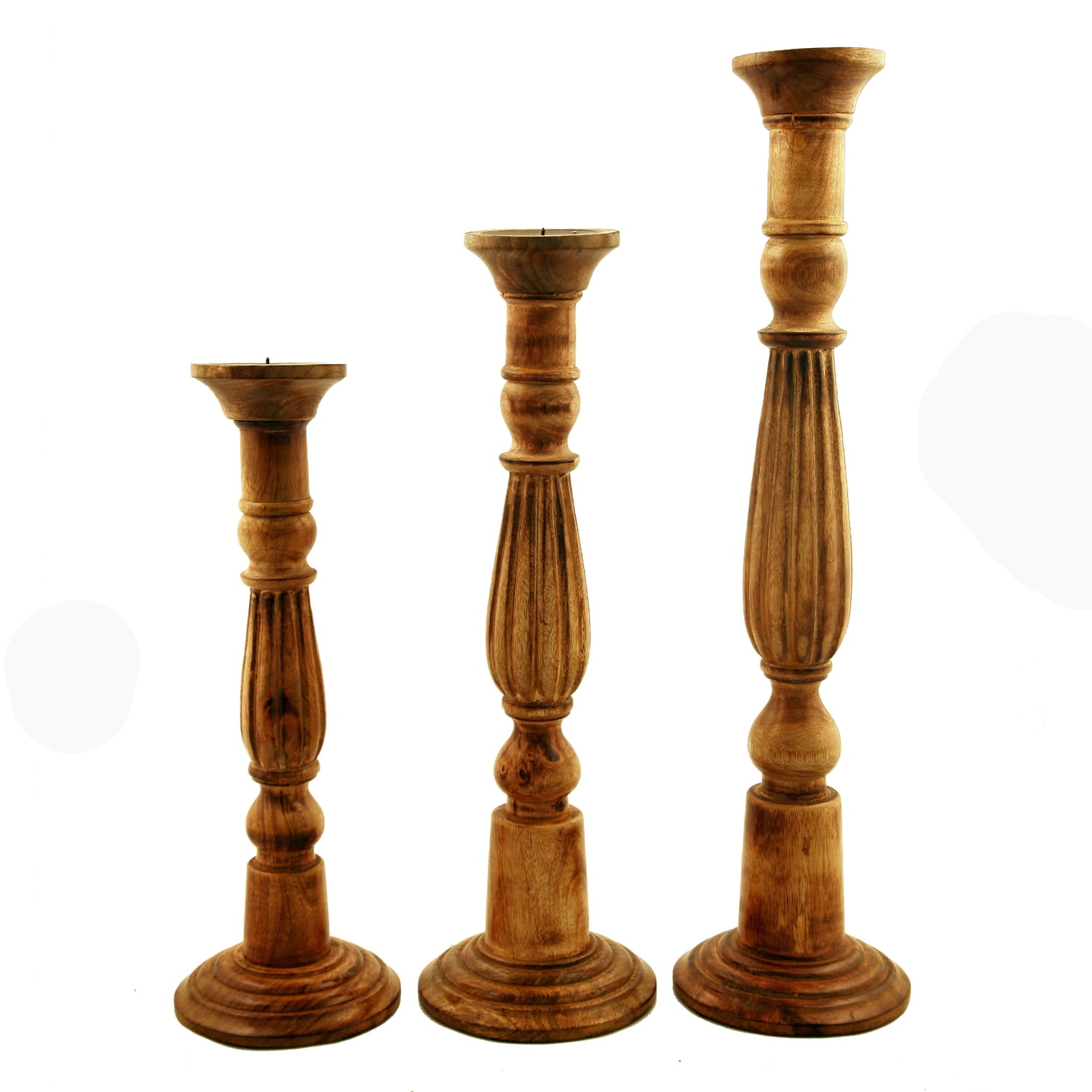 Bm81211 24 X 7 X 7 In. Wood Candle Holder, Set Of 3