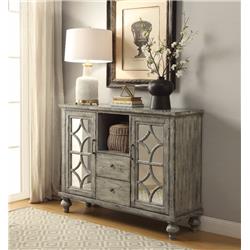 Bm154253 37 X 15 X 48 In. Console Table With 2 Doors & 2 Drawers, Weathered Gray