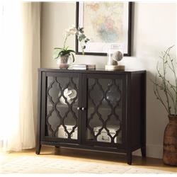 Bm154273 30 X 15 X 34 In. Console Table With 2 Doors, Black