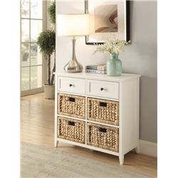 Bm154276 28 X 13 X 30 In. Flavius Console Table With 6 Drawers, White