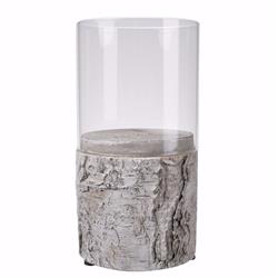 Bm150609 Futuristic Designing Candle Holder, Gray & Clear