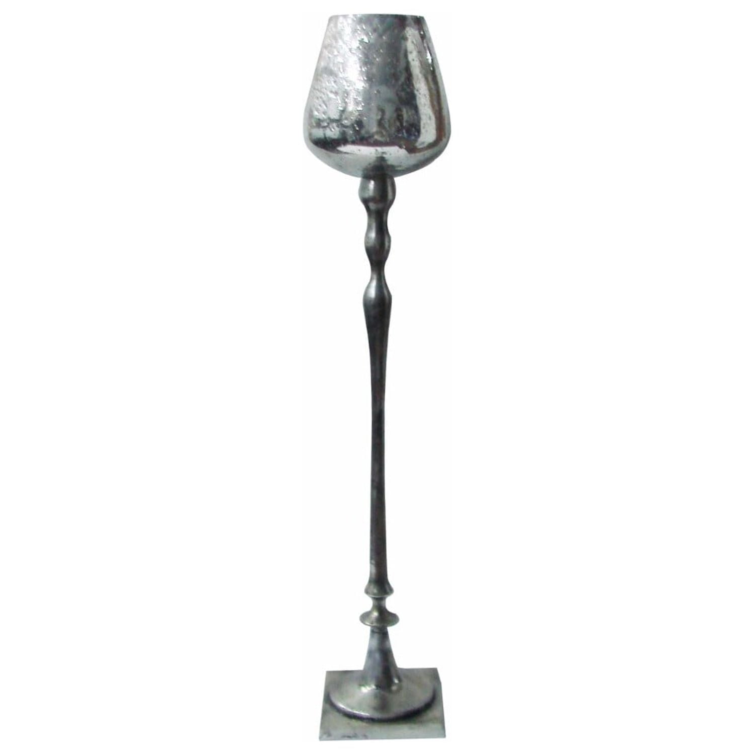 Bm150646 Ideally Stylized Candle Holder, Silver