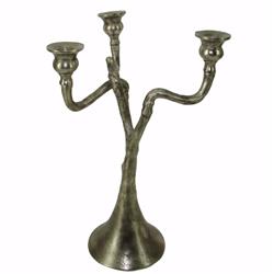Bm150653 Playfully Eccentric Stavros Aluminum Candle Holder, Silver